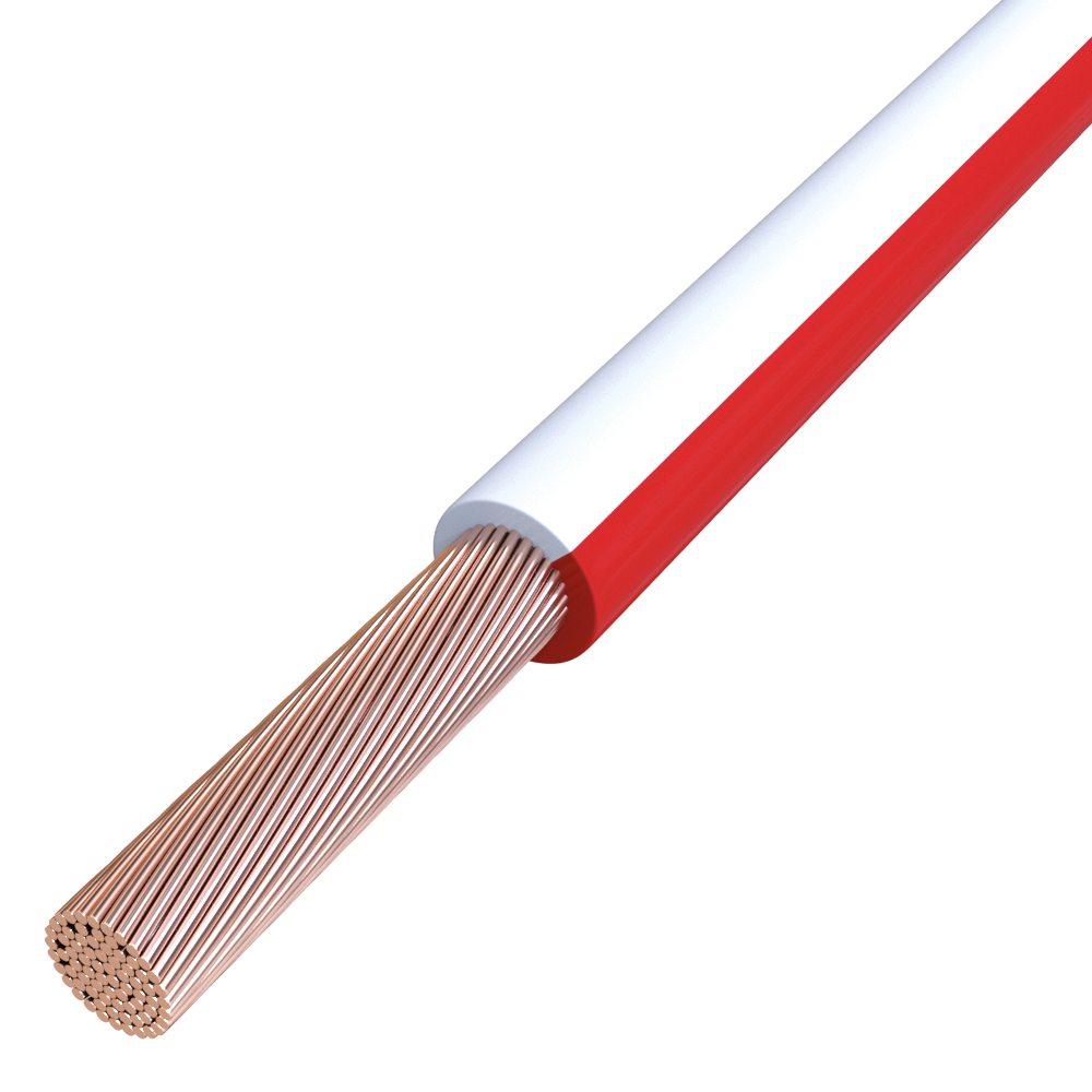 H07V-K 2,5 qmm rot/weiss R100 feindrähtig PVC-Aderleitung