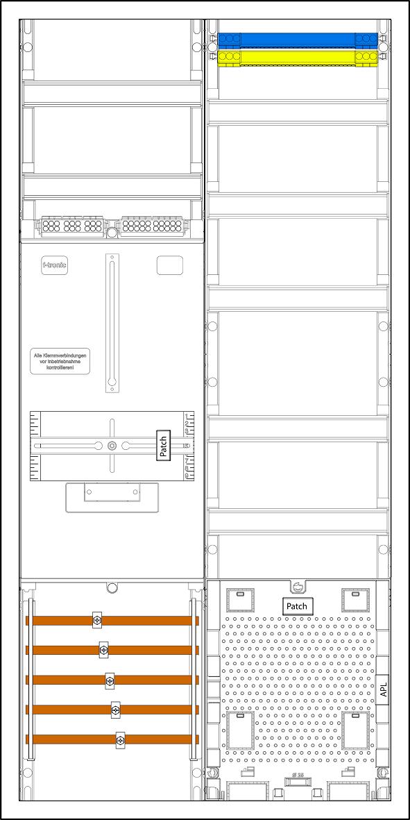 F-TRONIC 3HZ721APZ Komplettschrank AP 1Z 1stö 2Feld IP31
