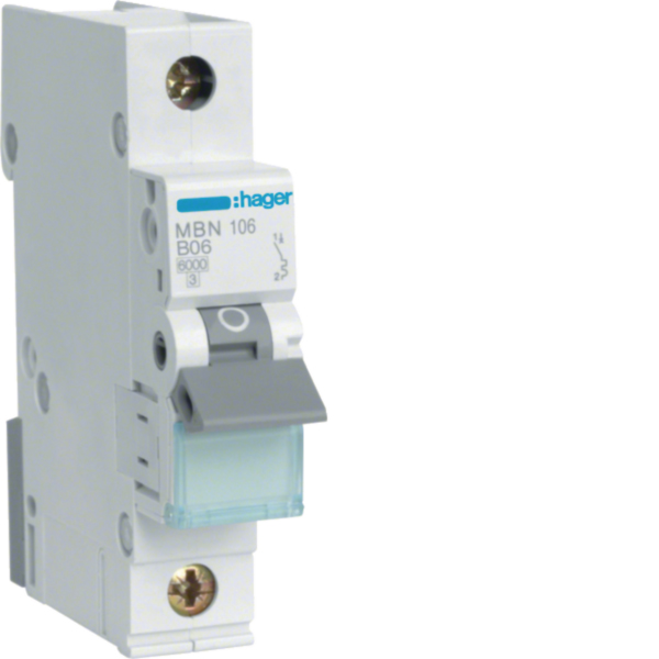 HAGER MBN106 Leitungsschutzschalter AC B 6A 1p 415V
