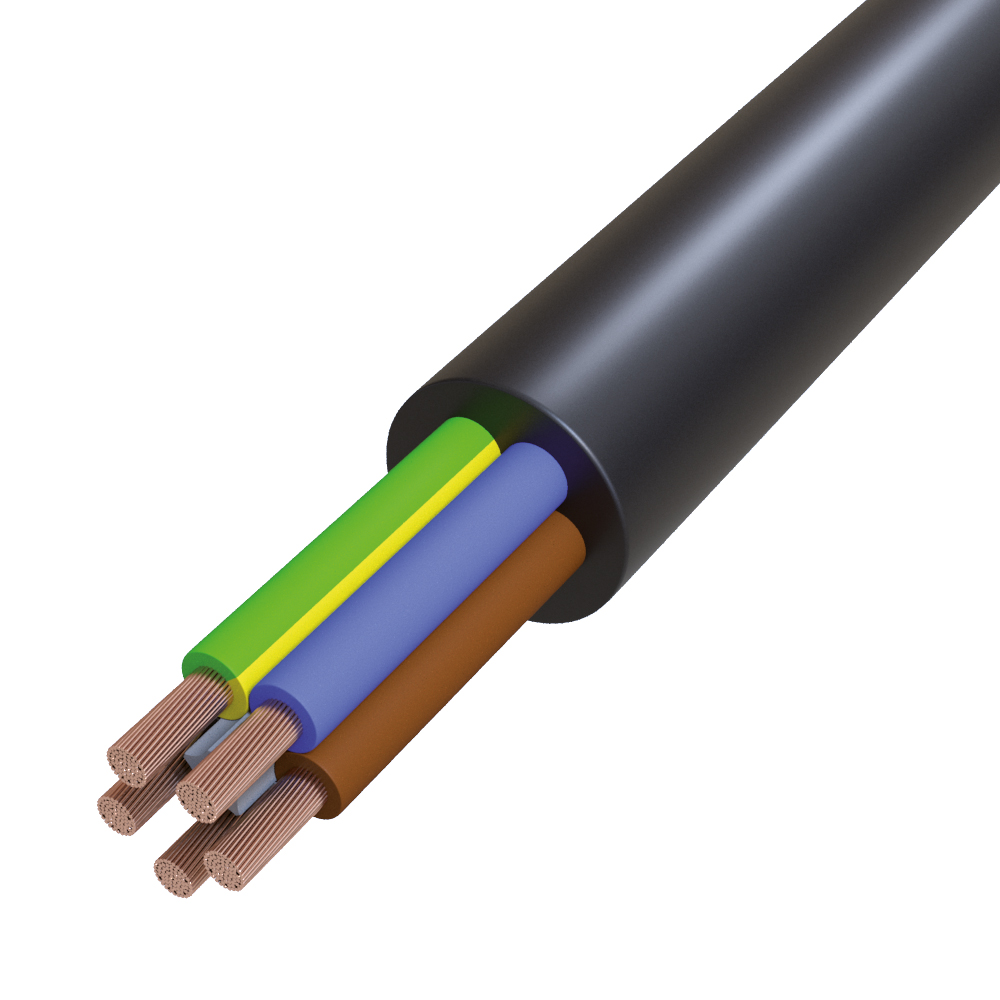 H07RN-F 5G2,5 qmm TR500 schwarz schwere Ausführung Gummischlauchleitung