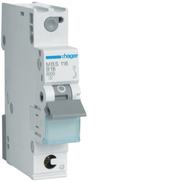 HAGER MBS116 Leitungsschutzschalter AC B 16A 1p 400V