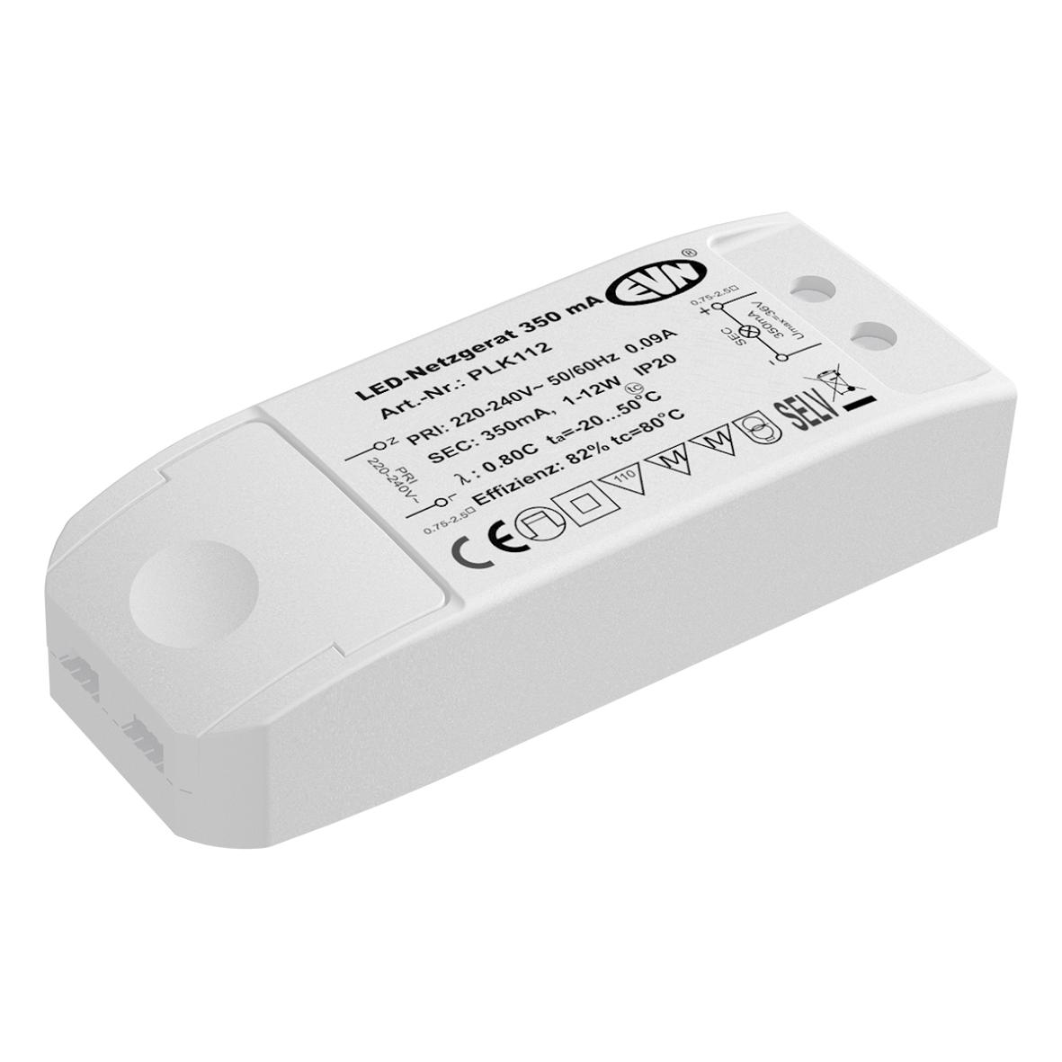 EVN PLK112 LED-Netzgerät 350mA 1-12W IP20 LBH=98x39x22mm