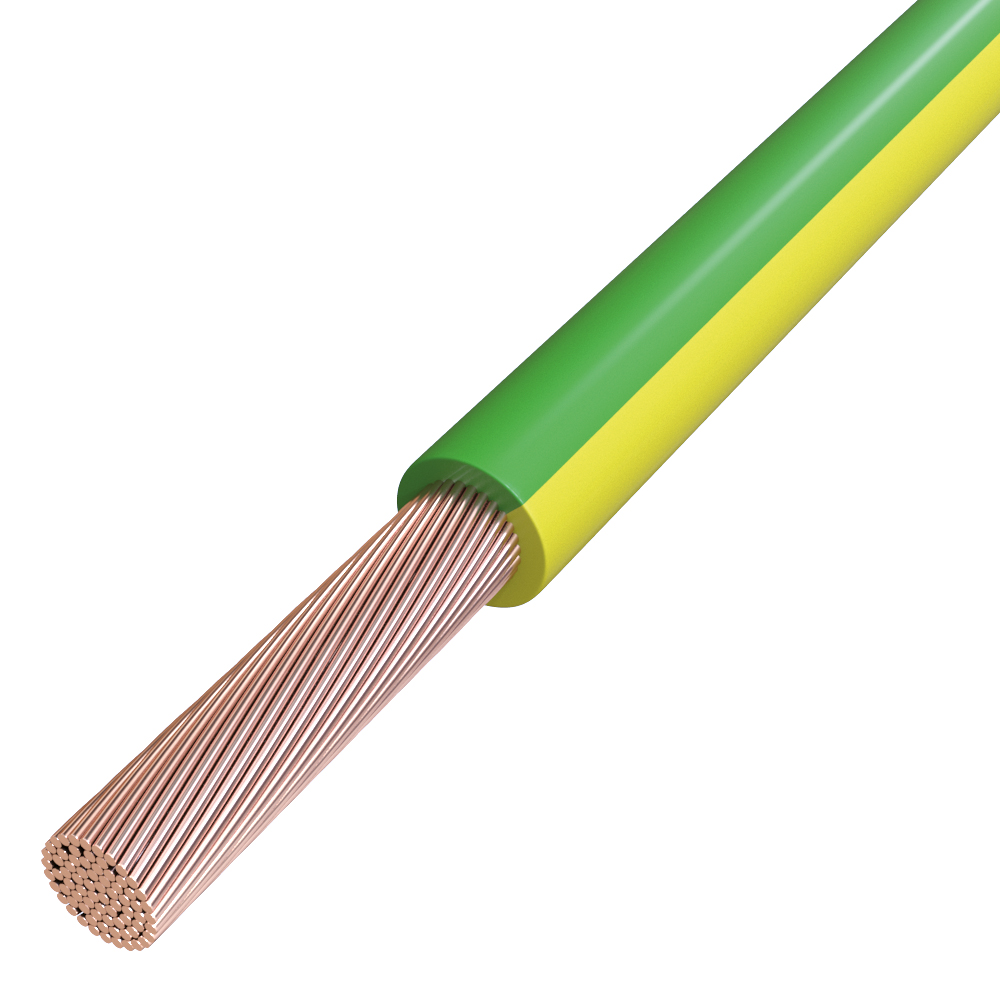 H07V-K 10 qmm grün-gelb R100 feindrähtig PVC-Aderleitung
