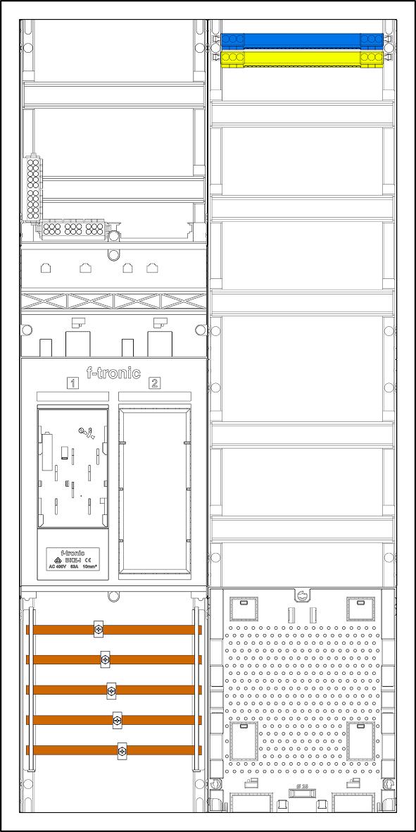 F-TRONIC EHZ721APZL Komplettschrank AP 1Z eHZ 2Feld IP31 SS