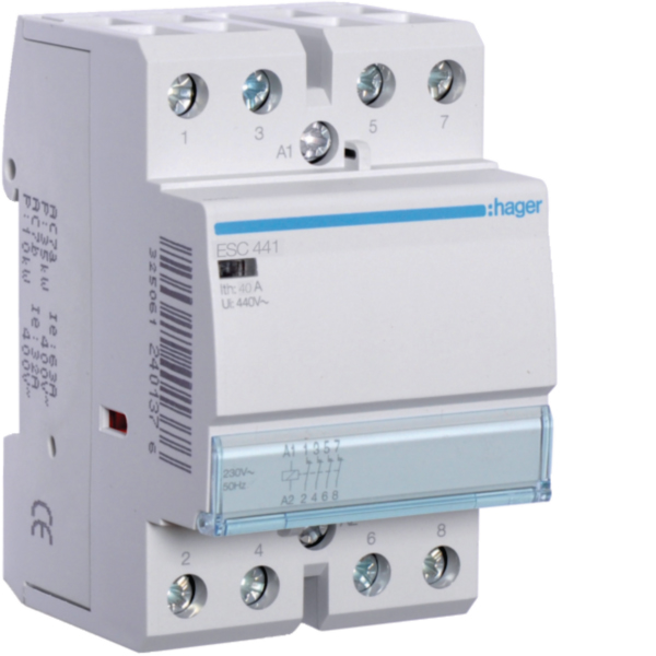 HAGER ESC441 Installationsschütz 40A 230V/AC 400V/UC