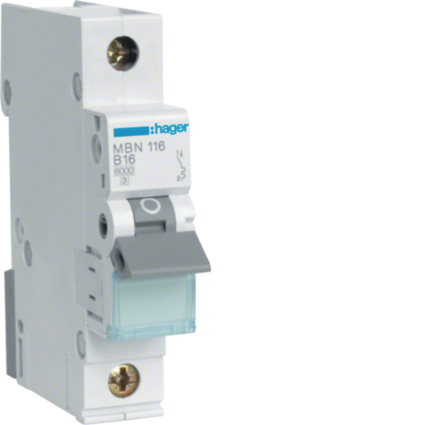 HAGER MBN116 Leitungsschutzschalter AC B 16A 1p 400V