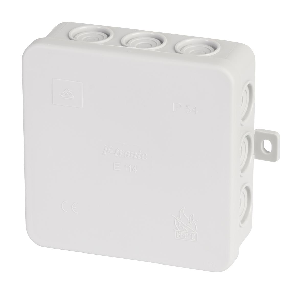 F-TRONIC E114 Abzweigdose IP54 2,5qmm 100x100x40mm gr