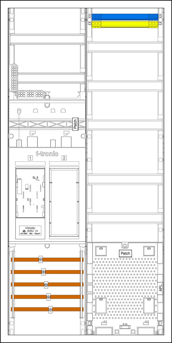 F-TRONIC EHZ721APZ Komplettschrank AP 1Z eHZ 2Feld IP31 SS