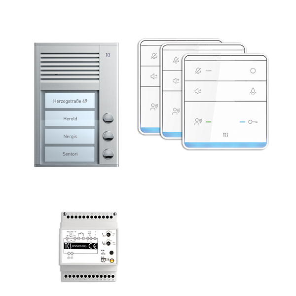 TCS PSC2330-0000 Türsprech-Set Bus 3xTeiln edst ws 1LS