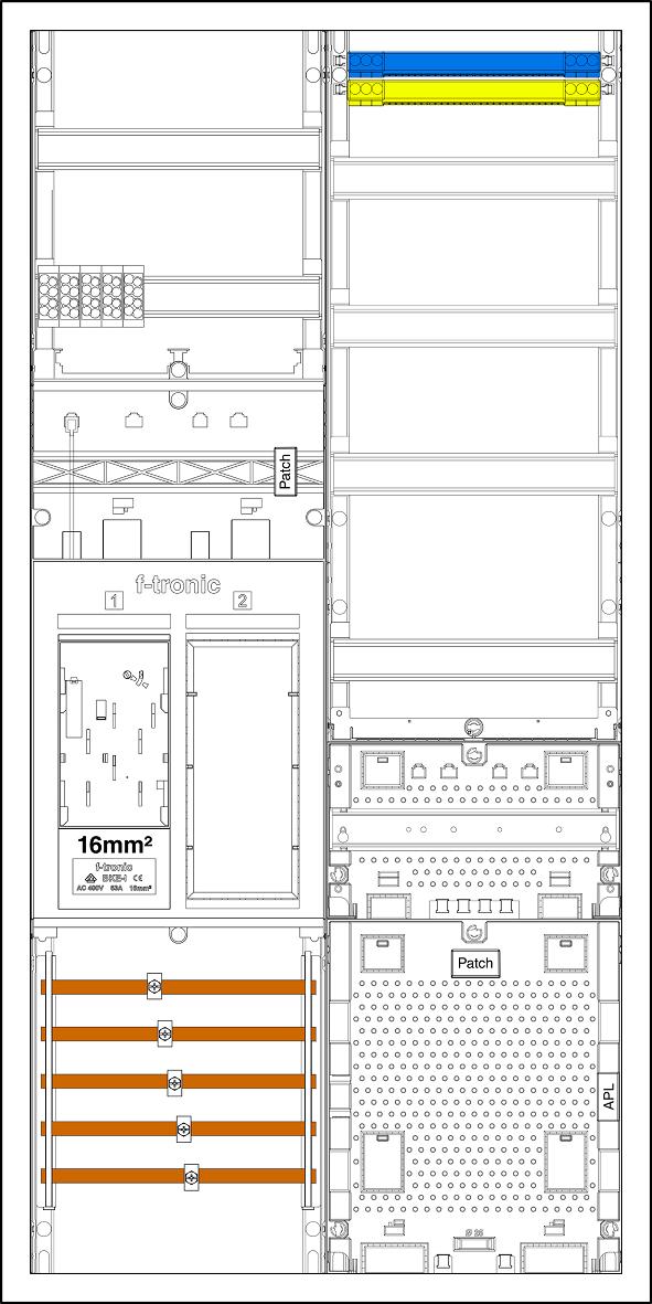 F-TRONIC EHZ721APZRFZ-16 Komplettschrank AP 1Z eHZ 2Feld IP43 SS