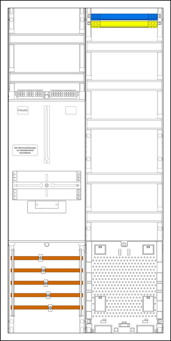F-TRONIC 3HZ721APZL Komplettschrank AP 1Z 1stö 2Feld IP31