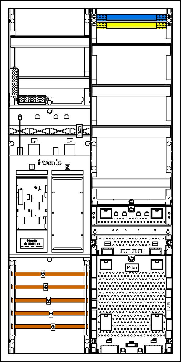 F-TRONIC EHZ721APZRFZ Komplettschrank AP 1Z eHZ 2Feld IP43 SS