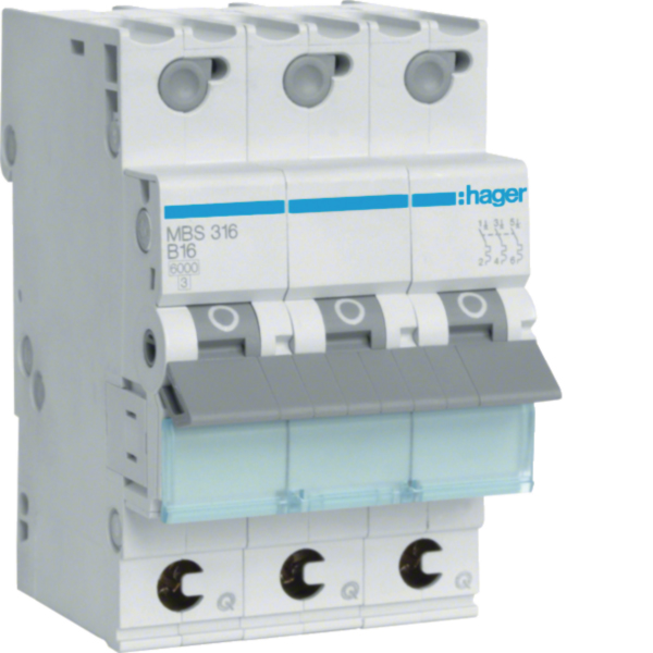 HAGER MBS316 Leitungsschutzschalter AC B 16A 3p 415V