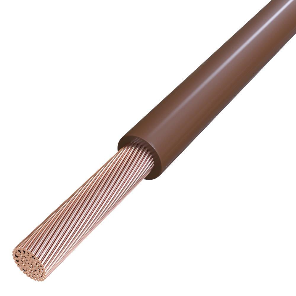 H07V-K 10 qmm braun R100 feindrähtig PVC-Aderleitung